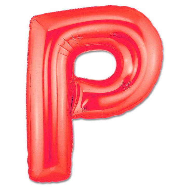 Fólia lufi, P betű, Piros szín, 41cm, 1 db