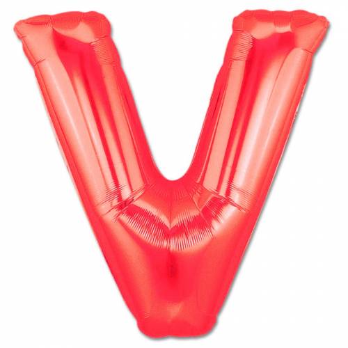 Balon folie, litera V , Culoare Rosu, 41cm, 1 buc