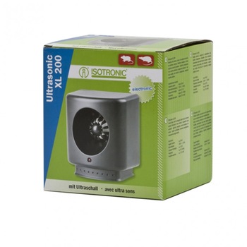 Aparat pentru combatere a rozatoarelor Isotronic, cu ultrasunete - 230V / 50 Hz, raza actiune aproximativ 150 m², presiune sonora 60 - 65 dB, consum 1W, negru Aparat pentru combatere a rozatoarelor Isotronic, cu ultrasunete - 230V / 50 Hz, raza actiune aproximativ 150 m², presiune sonora 60 - 65 dB, consum 1W, negru