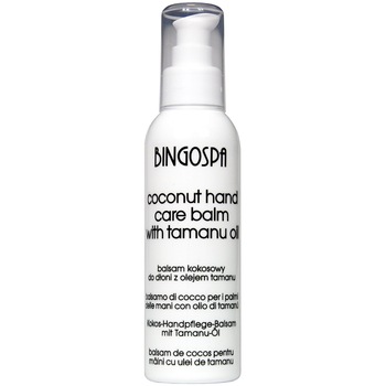 Crema pentru maini cu ulei de nuca de cocos si ulei de tamanu BingoSpa, 135 g Crema pentru maini cu ulei de nuca de cocos si ulei de tamanu BingoSpa, 135 g