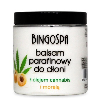 Balsam pentru maini cu parafina si ulei de Cannabis BingoSpa, Parfum de caise, 250 g Balsam pentru maini cu parafina si ulei de Cannabis BingoSpa, Parfum de caise, 250 g