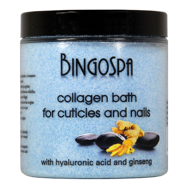 Tratament granule cu colagen pentru maini, cuticule si unghii BingoSpa, Acid hialuronic, 300g