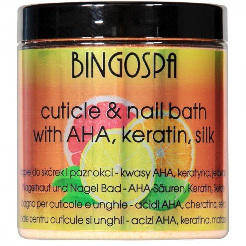Tratament pentru cuticule si unghii BingoSpa, Acizi AHA, Keratina, Matase, 300g