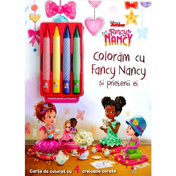 Disney. Fancy Nancy. Coloram cu Fancy Nancy si prietenii ei (contine 4 creioane cerate)