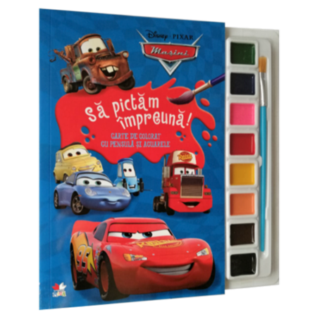 Disney Masini Sa Pictam Impreuna Carte De Colorat Cu Pensule Si Acuarele Format Mic Emag Ro