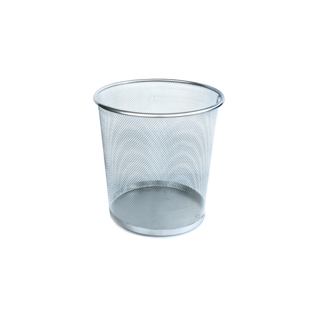 Cos pentru birou RAKI din plasa metalica neagra 26x27cm gri