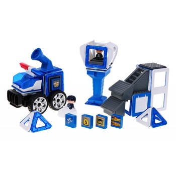 Joc de constructie magnetic Statie de politie Joc de constructie magnetic Statie de politie