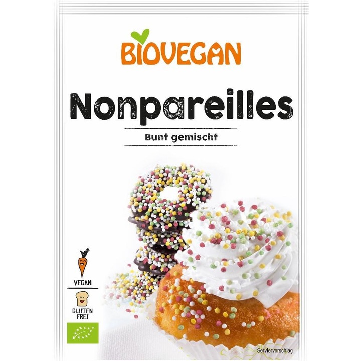 Bomboane multicolore decorative, fara gluten bio, 35g, Biovegan
