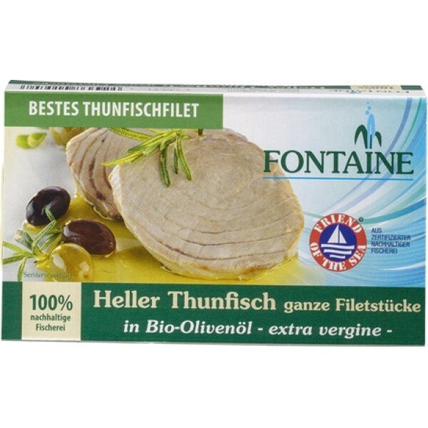 File de ton alb in ulei bio de masline, Fontaine, 120g