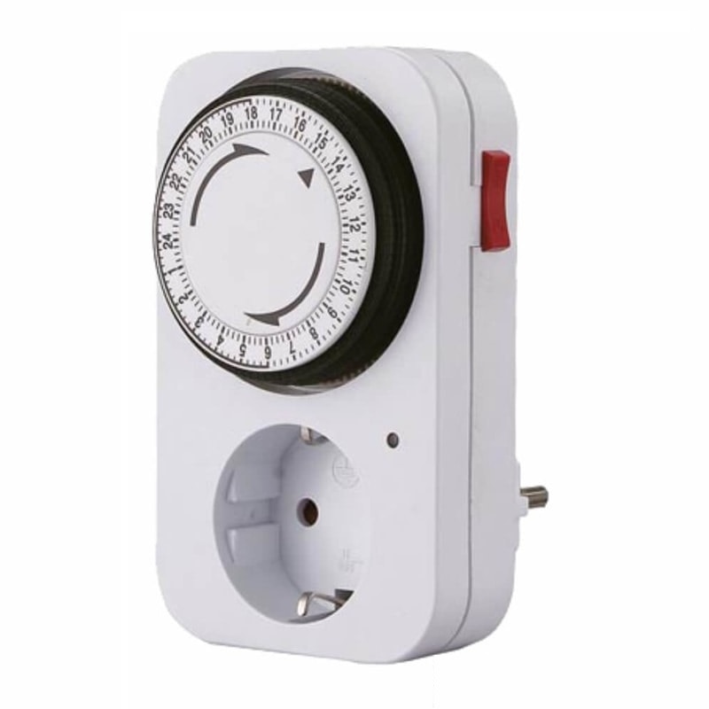 Adaptor priza programabila mecanic 24 ore Perel PRLE305DM-G, 3680 W, 16 A