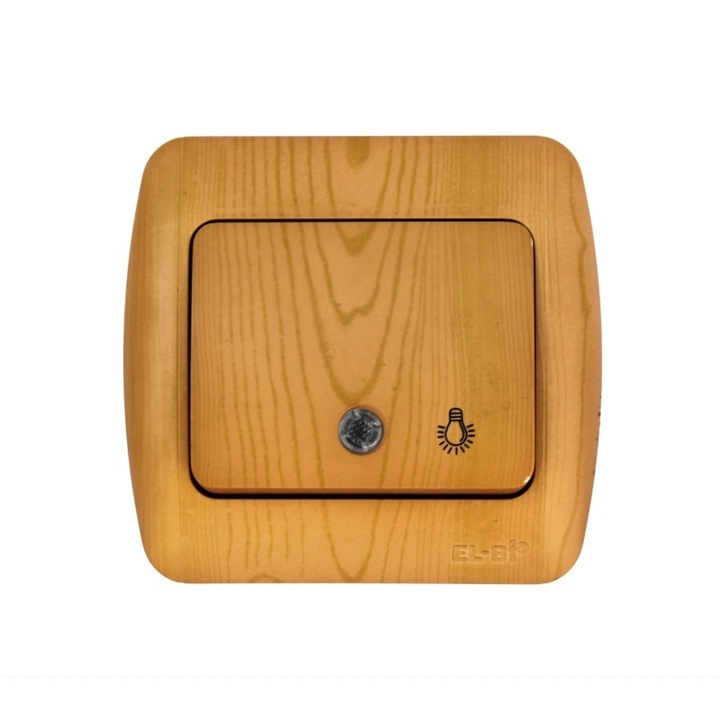 Intrerupator scara cu led ELBI Zirve Fix 10A, 230V, fag