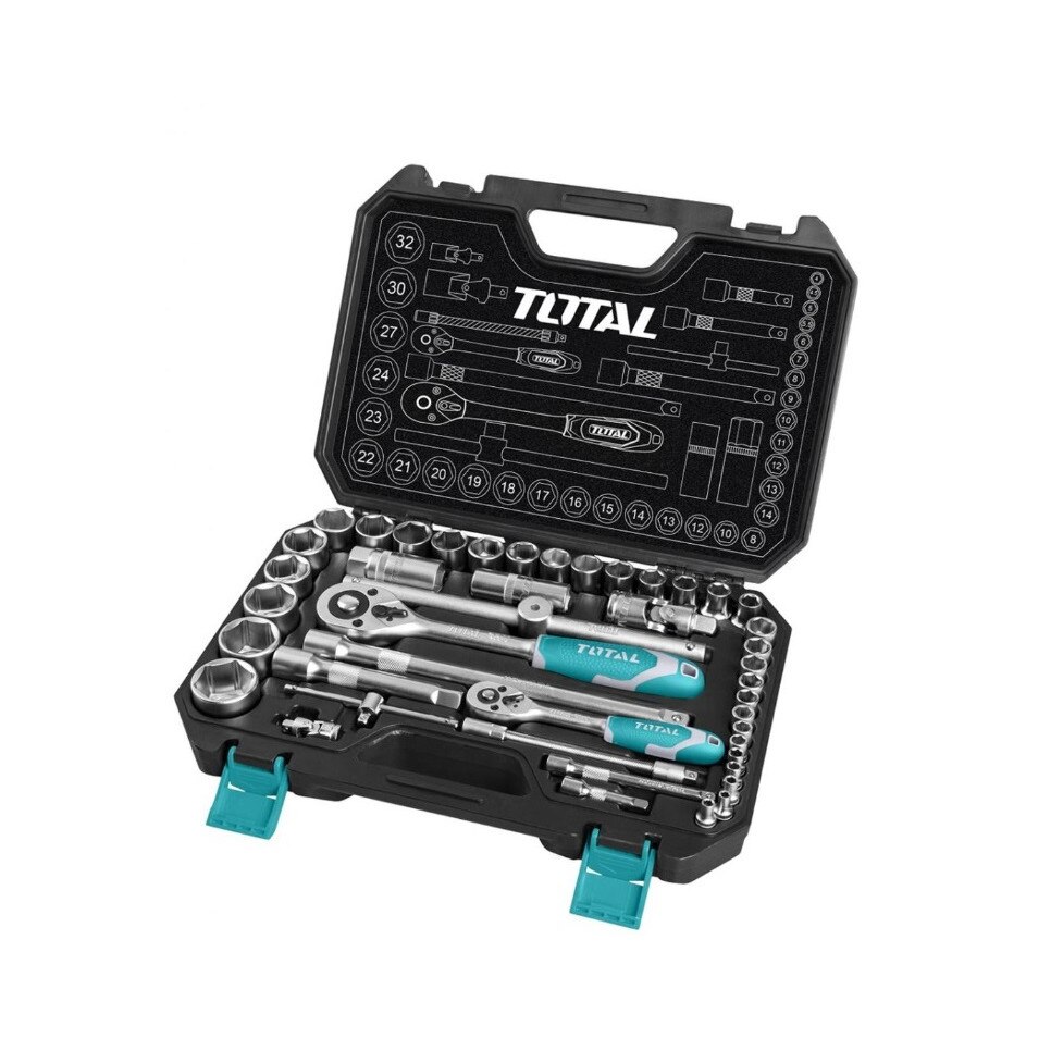 Trusa de chei tubulare 1/2+1/4 cu antrenor 44 piese