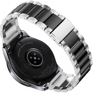 Curea metalica ZAFIT™, compatibila cu Samsung Galaxy Watch/Samsung Gear S3, Huawei Watch GT 2 (46mm), Latimea Curelei 22mm, Argintiu/Negru