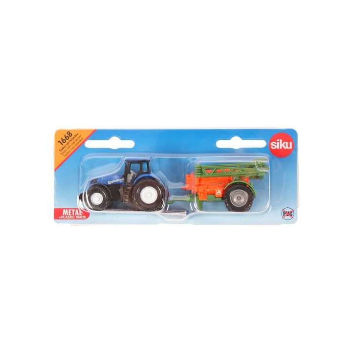 Siku 27868 (1:87) kék-zöld New Holland traktor utánfutóval