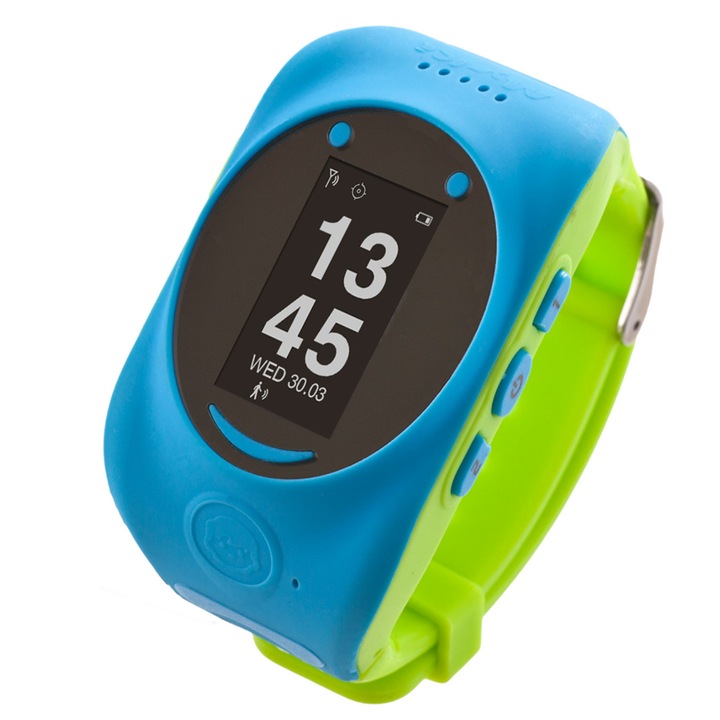 Ceas Smartwatch copii MyKi, GPS, Albastru/Verde