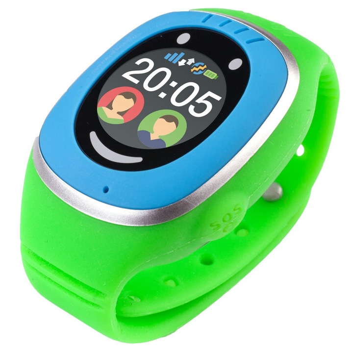 Ceas Smartwatch copii MyKi, GPS, touch, Albastru/Verde