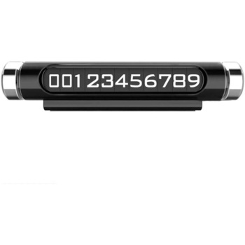Suport de masina pentru afisarea numarului de telefon, Aexya, negru cu argintiu Suport de masina pentru afisarea numarului de telefon, Aexya, negru cu argintiu