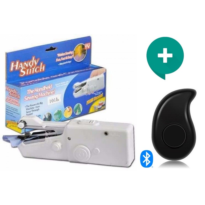 Szett - Hordozható varrógép, Handy Stitch, fehér + Mini Sports S530 headset