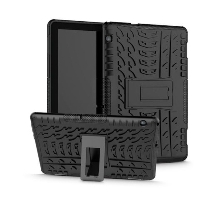 Tablettok Huawei Mediapad T5 10.1 (10.1col) - Armorlok ütésálló, kitámasztható, fekete tablet tok