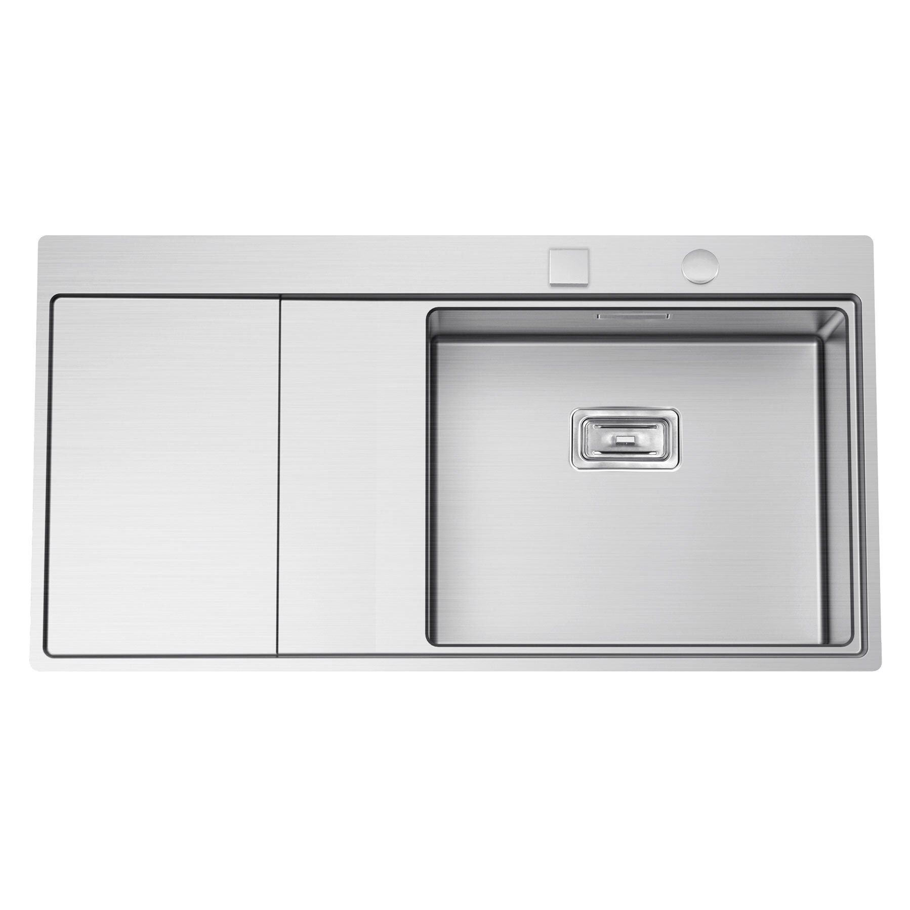 Chiuveta bucatarie inox CookingAid XERON 105 RIGHT orientare dreapta, 1000*520*200mm cu ventil AUTOMAT scurgere dreptunghiular + accesorii montaj