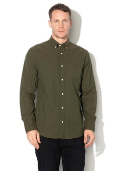 Gant, Camasa regular fit cu guler fixat cu nasturi, Verde militar Gant, Camasa regular fit cu guler fixat cu nasturi, Verde militar