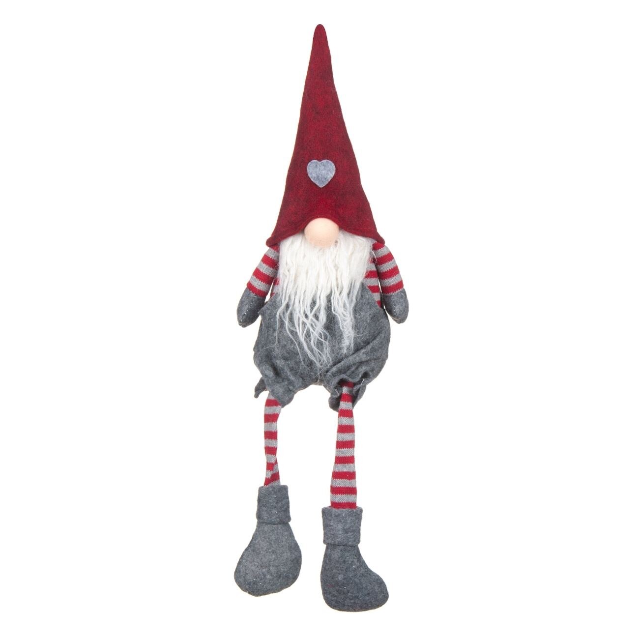 Figurina decorativa, model Mos Craciun cu picioare lungi, 40 cm, multicolor