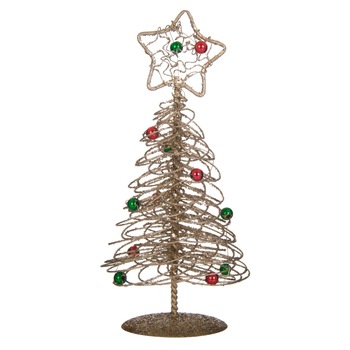 Bradut decorativ de Craciun, auriu, South Perfect Decor, 14 cm Bradut decorativ de Craciun, auriu, South Perfect Decor, 14 cm