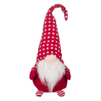 Figurina decorativa, pentru Craciun, Zola, Mos Craciun, rosu/alb, cu palarie in buline, 52 cm Figurina decorativa, pentru Craciun, Zola, Mos Craciun, rosu/alb, cu palarie in buline, 52 cm