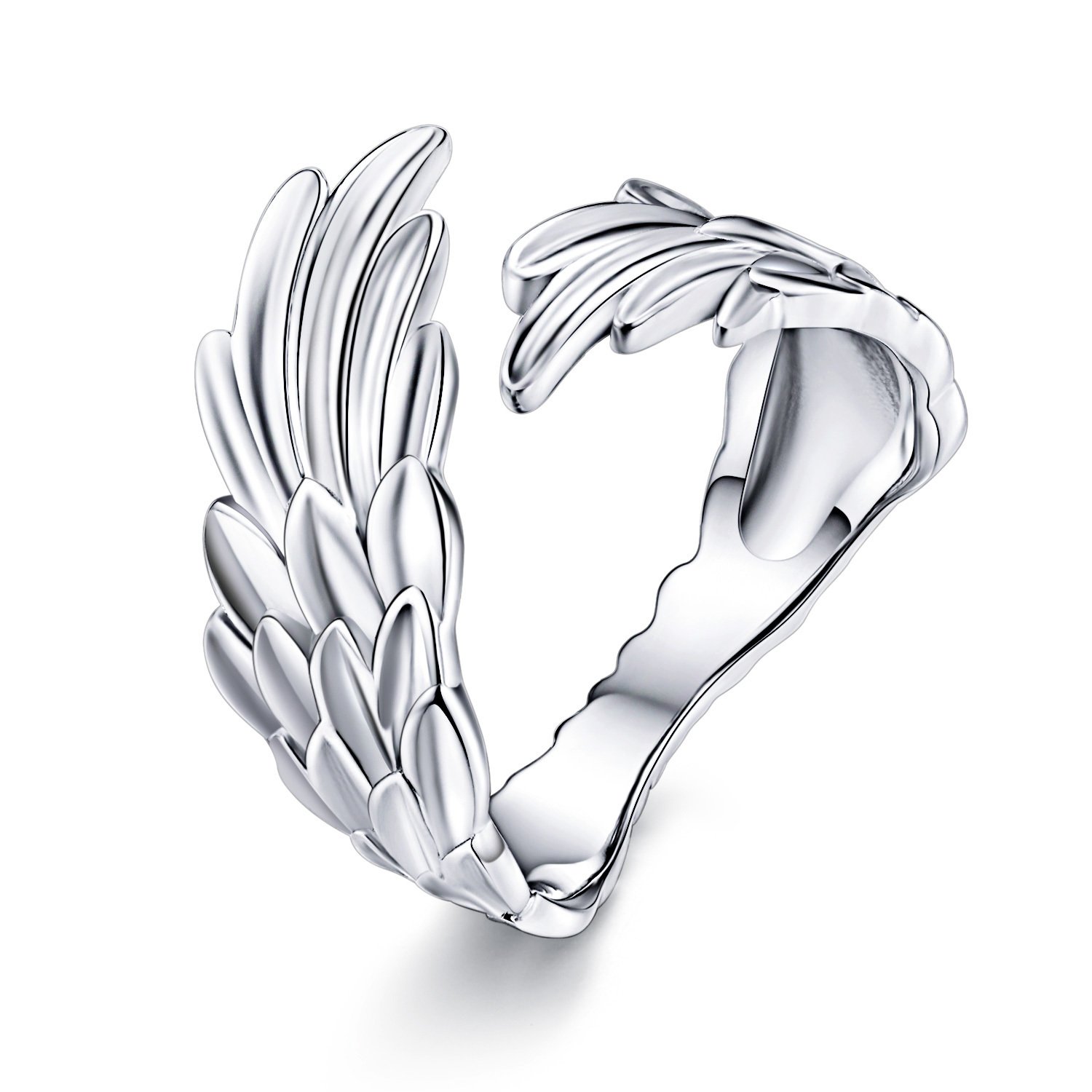 Inel din argint reglabil Guardian Feather