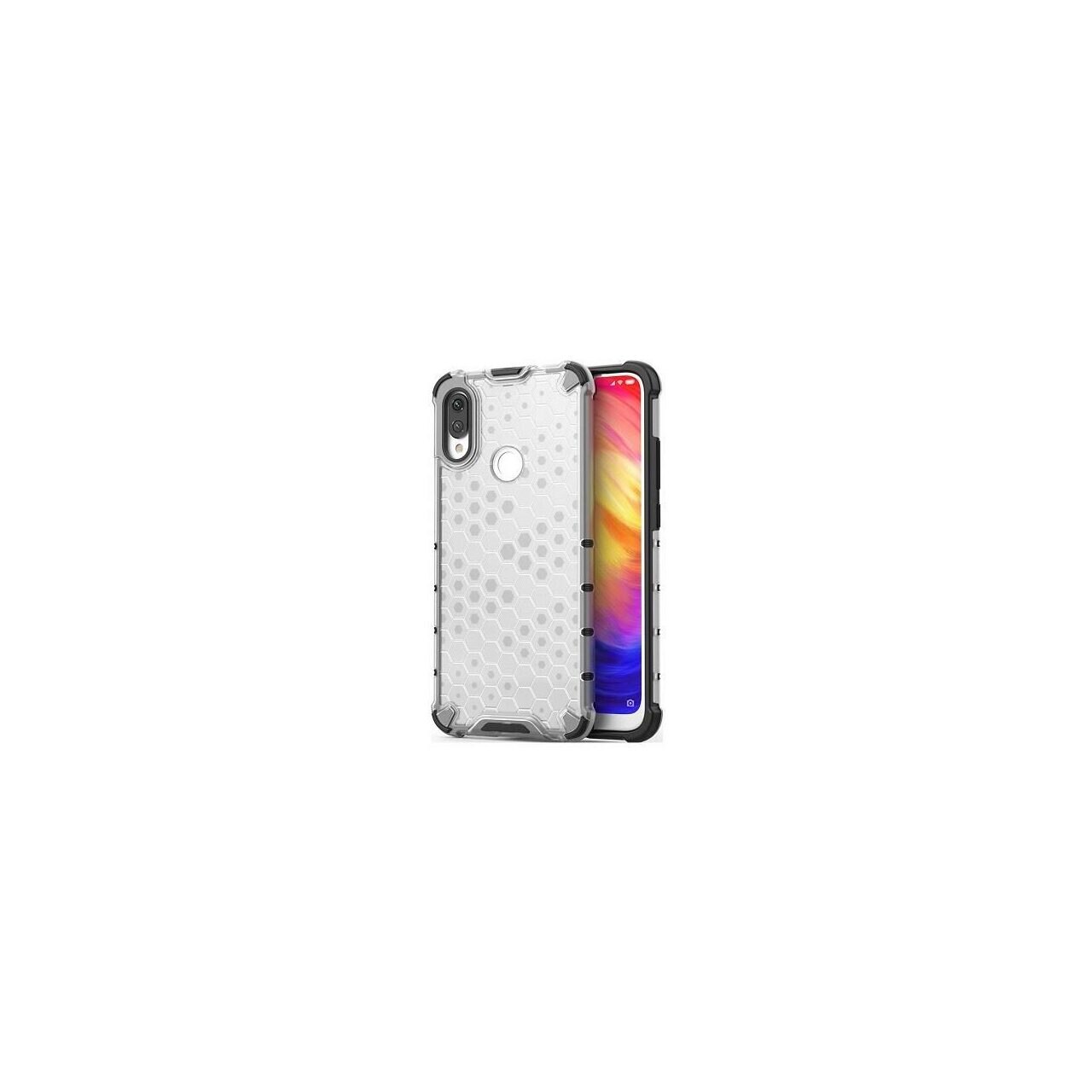 Husa Xiaomi Redmi Note 7,Redmi Note 7 Pro - iberry HoneyComb Transparent