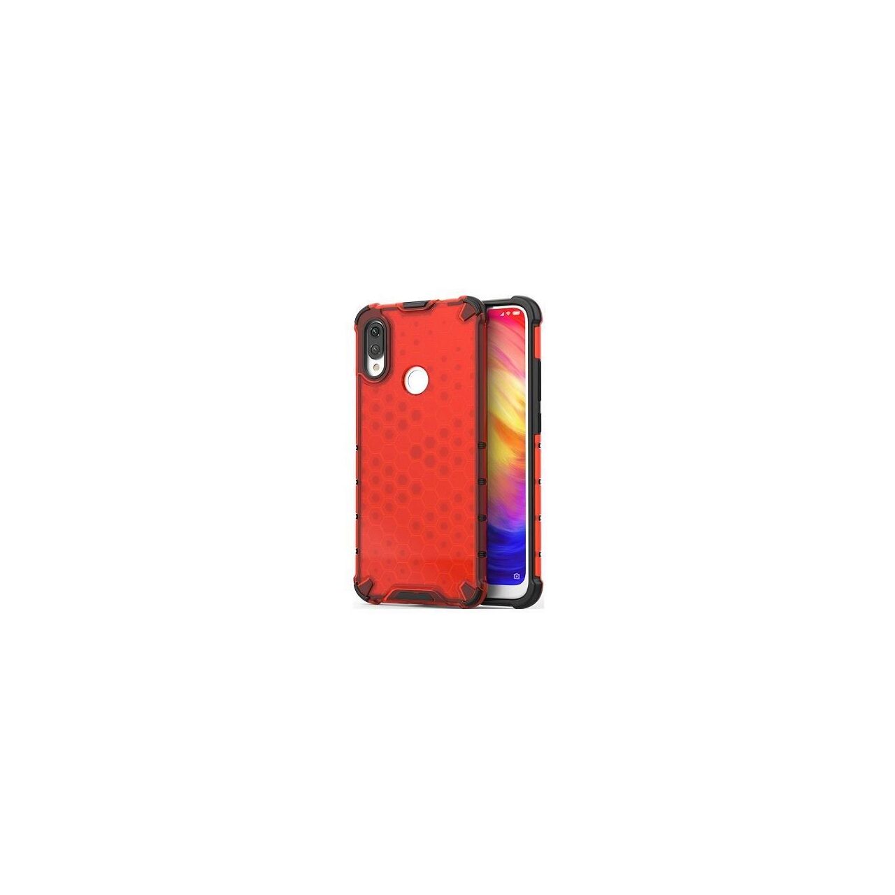 Husa Xiaomi Redmi Note 7,Redmi Note 7 Pro - iberry HoneyComb Rosu