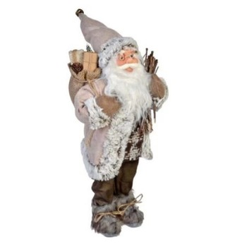 Decoratiune Mos Craciun ART inaltime 80 cm,culoare gri-maro. Decoratiune Mos Craciun ART inaltime 80 cm,culoare gri-maro.