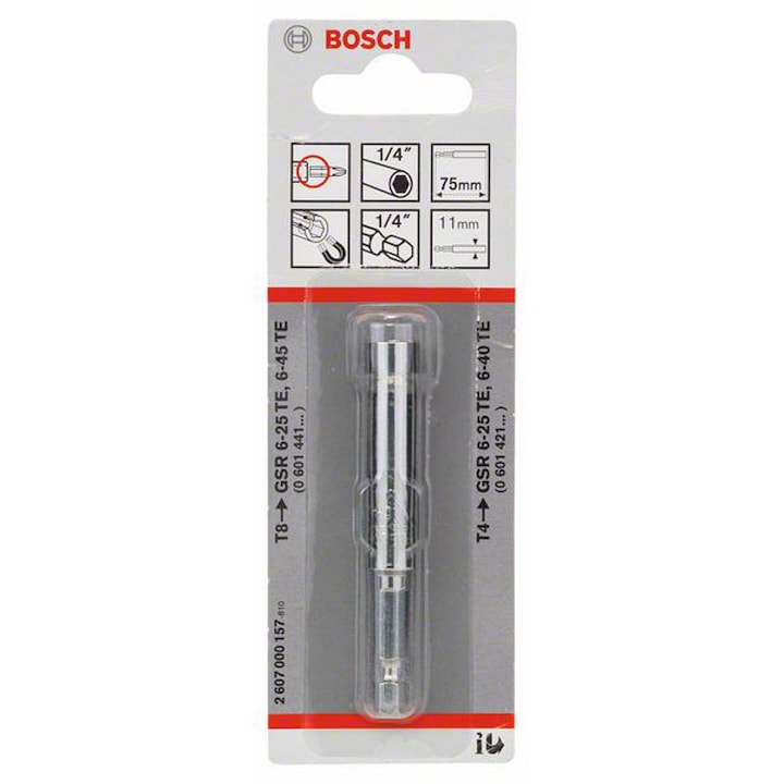Bosch 1/4 Mágneses bit adapter, 75 mm
