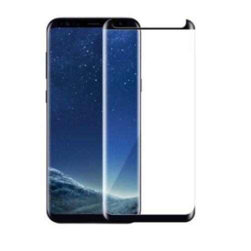 Folie protectie de sticla 9H pentru Samsung Galaxy S8 + Rama Ajutatoare Pentru Pozitionare Si Aplicare Folie Protectie Samsung, Negru