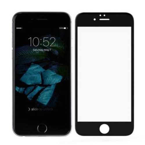Folie de protectie, Tempered Glass pentru iPhone 6 Plus, geam protectie, kit montare, Negru