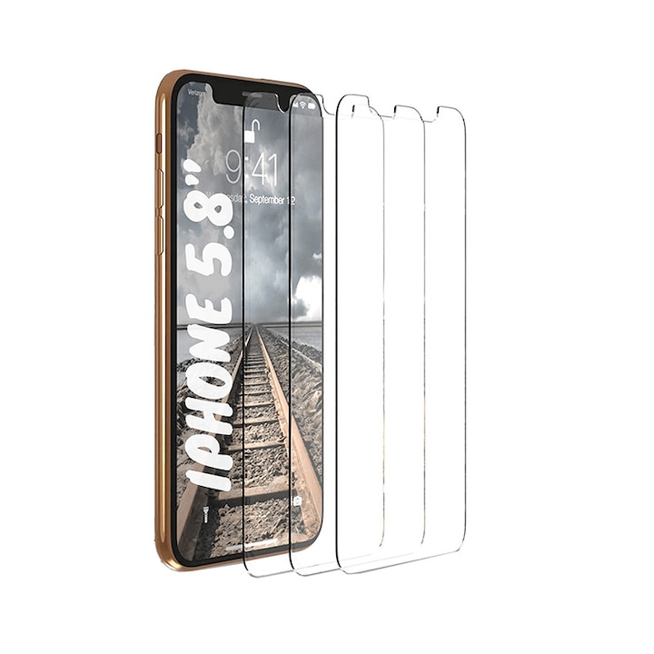 3 db rugalmas edzett üveg védőfólia készlet iPhone 11 Pro / XS / X készülékhez