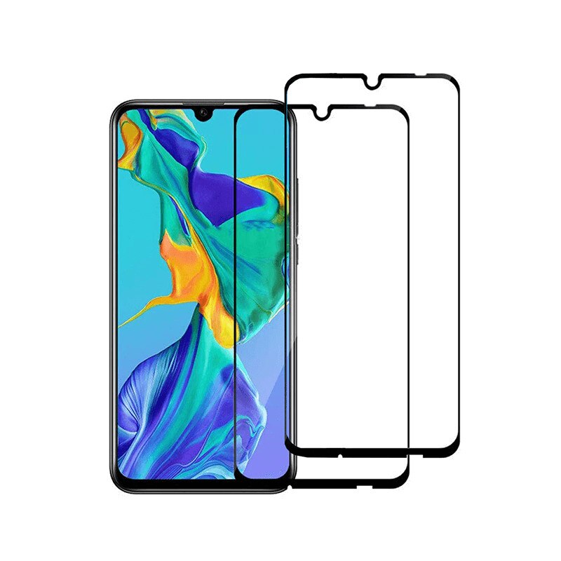 Set 2 folii protectie sticla securizata fullsize pentru Huawei P Smart Plus 2019, negru