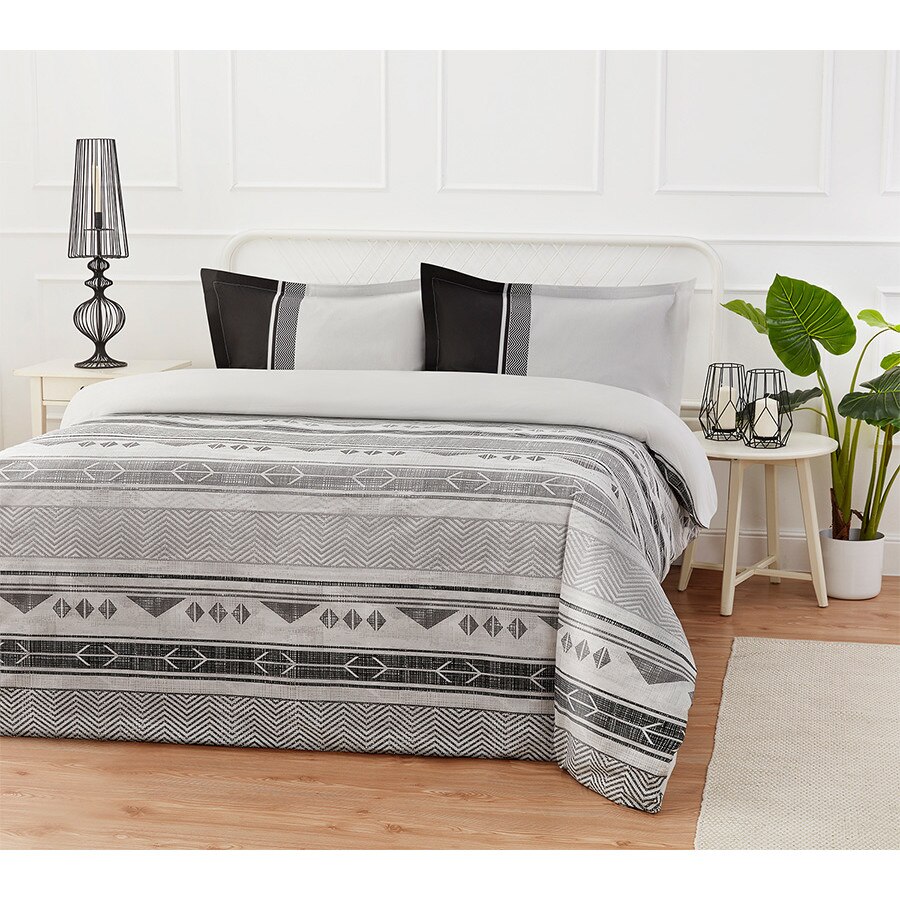 Lenjerie pat Ranforce Hena, 100% bumbac, 4 piese, 2 persoane, 200x220 / 50x70