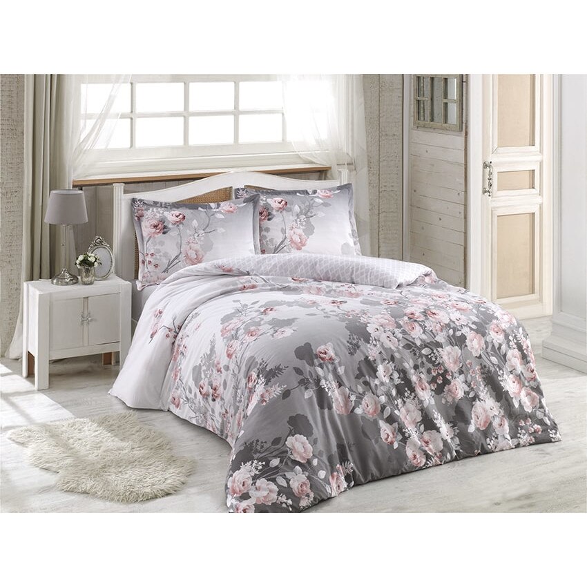 Lenjerie pat Lupita, 100% bumbac, 4 piese, 2 persoane, 200x220 / 50x70