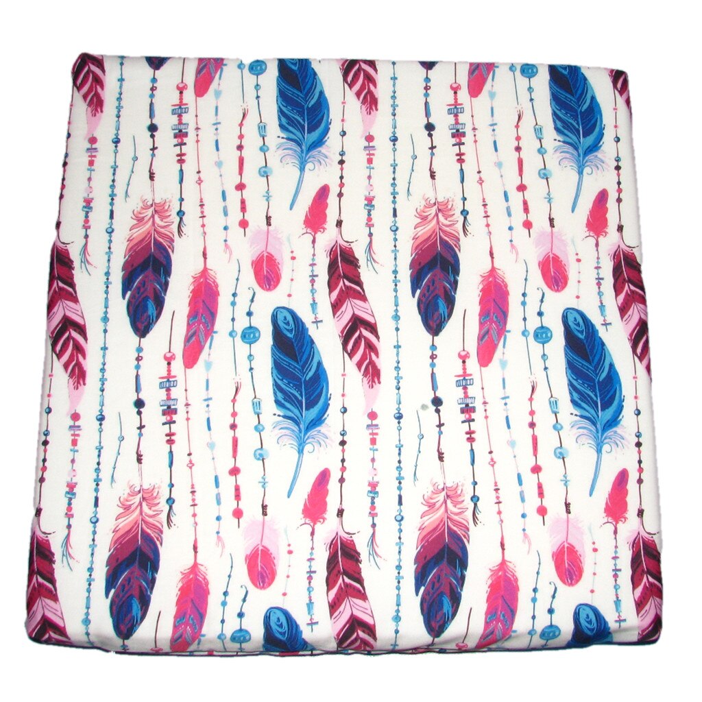 Perna pentru scaun imprimeu pene model 2, Happy Gifts, 35x35 cm, multicolor