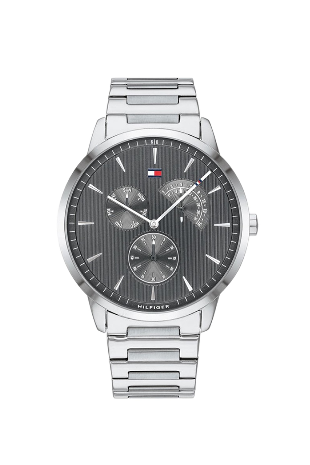 Tommy Hilfiger, Ceas quartz cu cadran cu aspect texturat, Argintiu/gri inchis