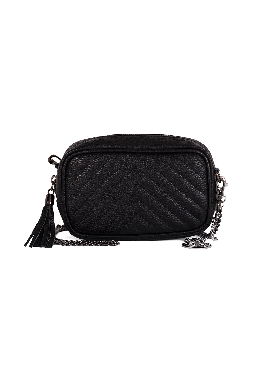 Mia Tomazzi, Geanta crossbody din piele cu aspect matlasat Esquilino, Negru