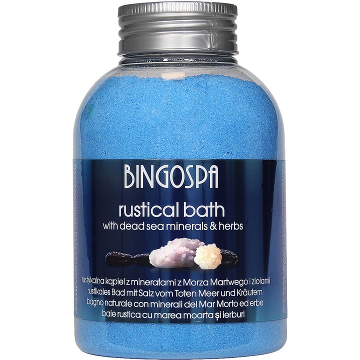 Sare de baie cu minerale din Marea Moarta si plante medicinale BingoSpa, Rustic, 620 g