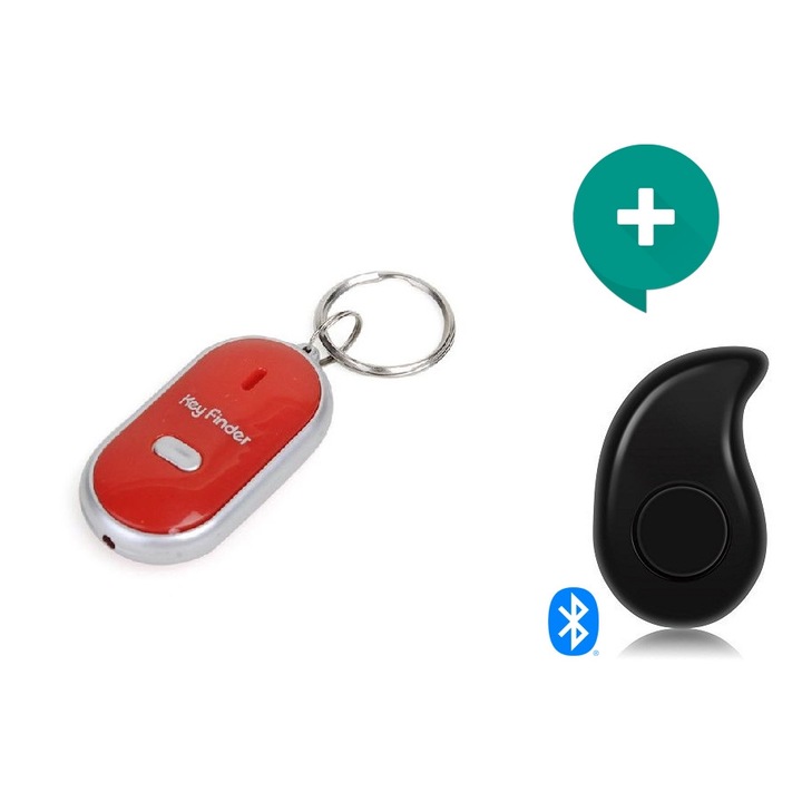Kulcskereső riasztó Szett, kulcstartó, piros + Mini Sports S530 fejhallgató