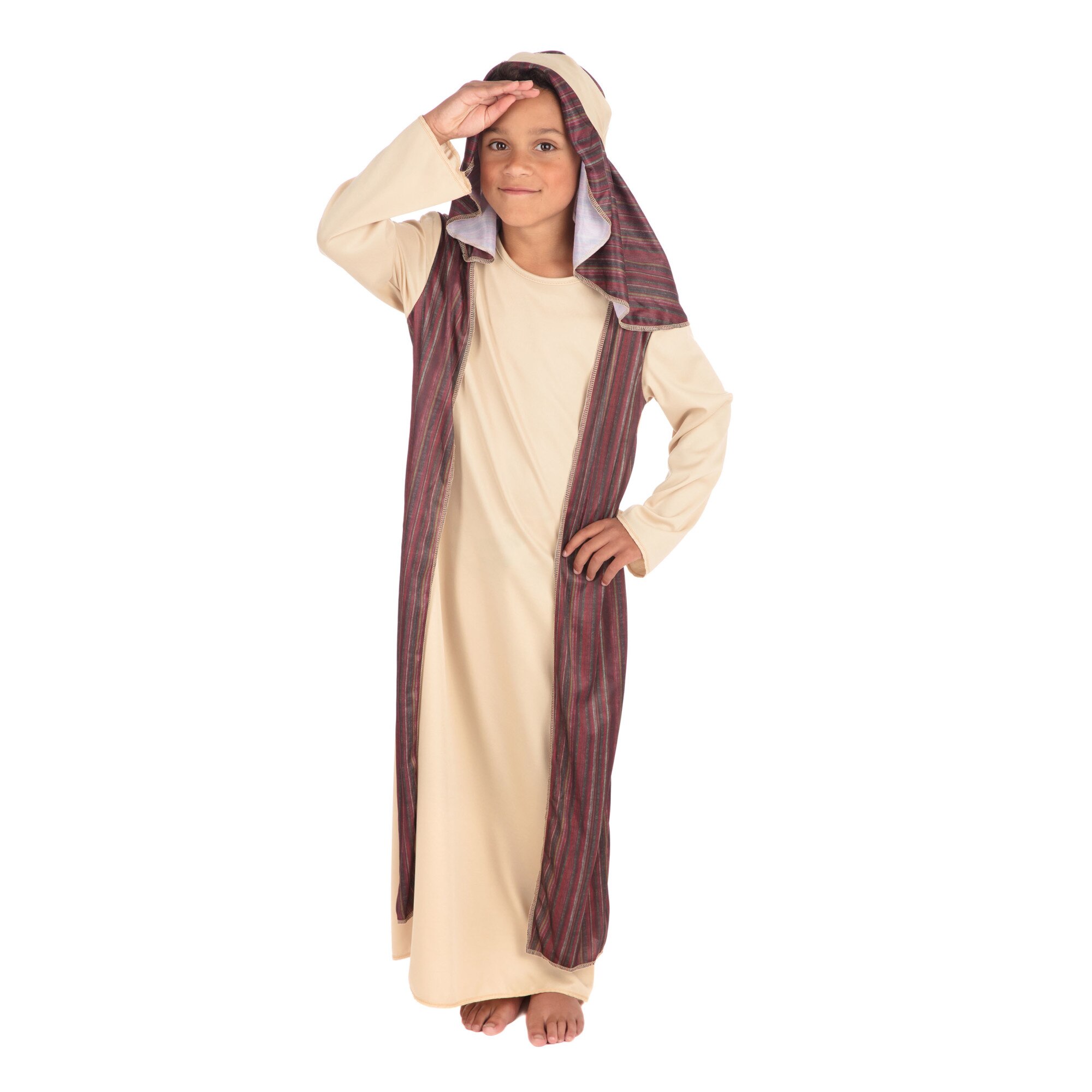 Costum pastor copii , crem cu maro,4-6ani,Funny Party Shop
