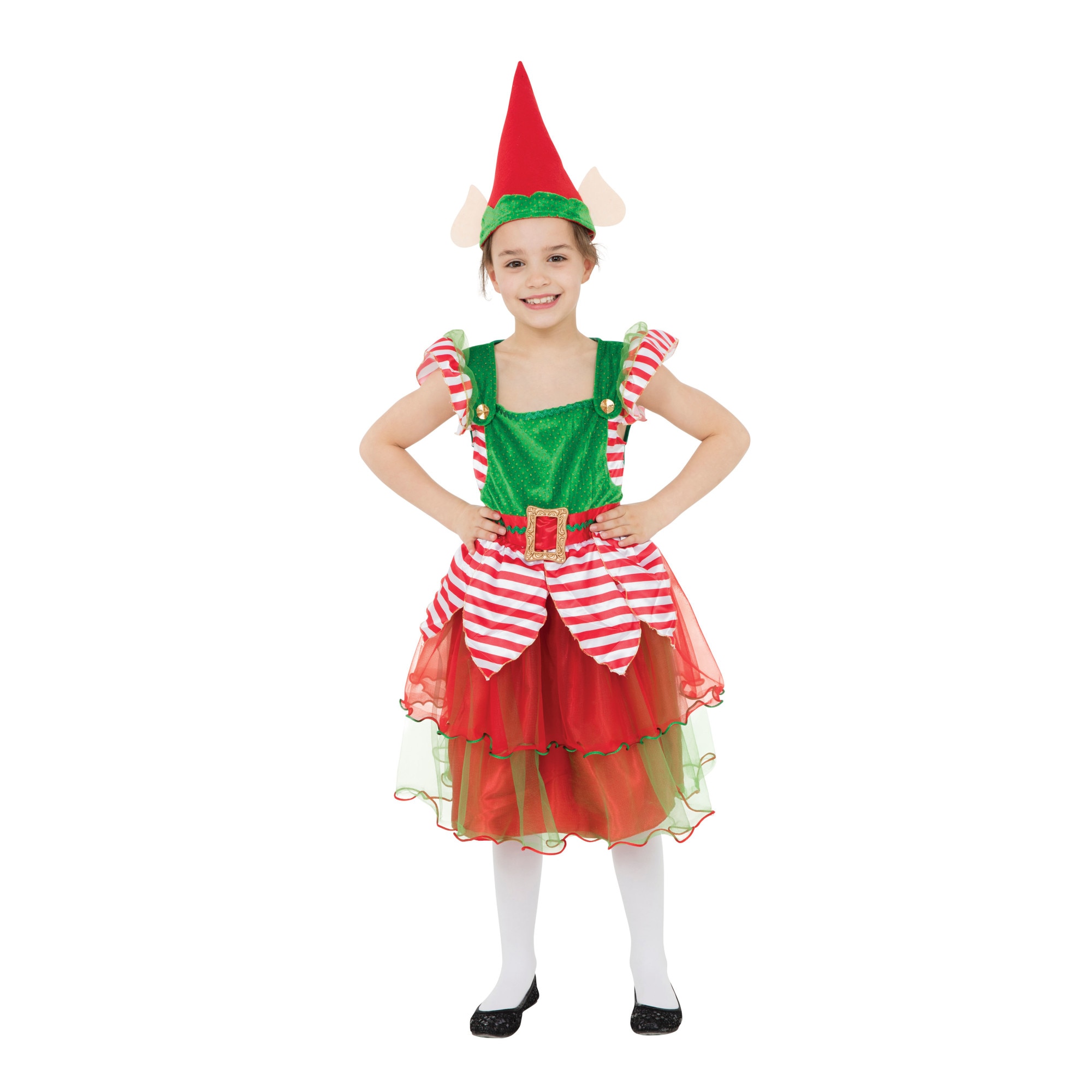 Costum serbare fete Spiridusa cu caciula, 4-6ani ,Funny Party Shop