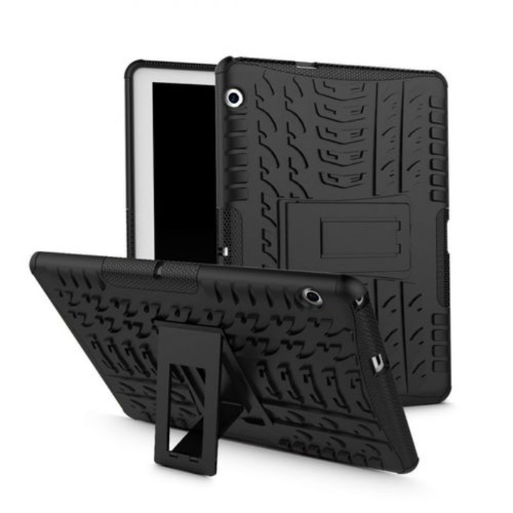 Tablettok Huawei MediaPad T3 10 (9.6 col) - Armorlok ütésálló, kitámasztható, fekete tablet tok