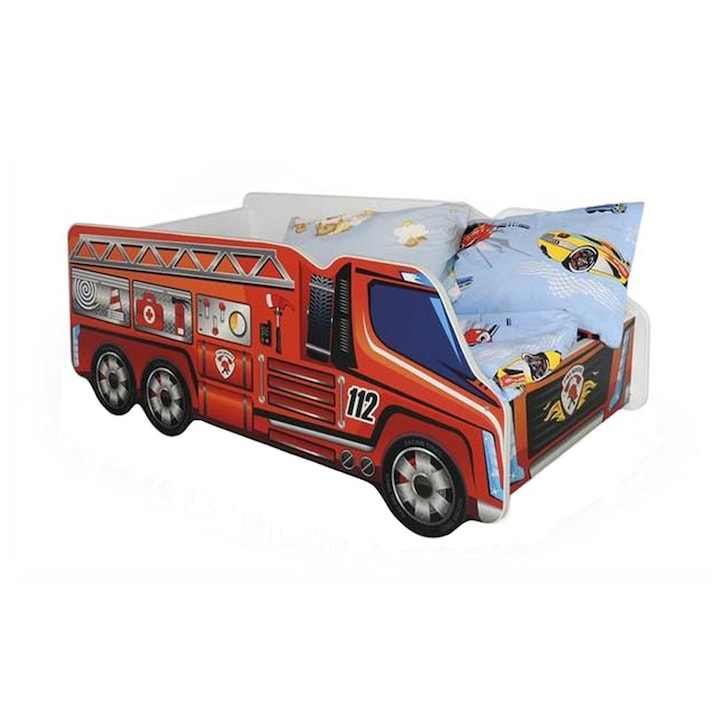 Pat copii HM Fire Truck 148 x 74 x 58 cm