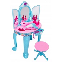 masuta de machiaj pentru fetite magic princess cu uscator de par de jucarie functional telecomanda in forma de bagheta melodii mp3 scaunel inclus in set rozturcoaz imagen 20_0_
0