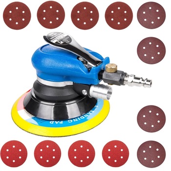 Polizor pneumatic orbital + 12 discuri abrazive, Powermat PM-SMO-150P Polizor pneumatic orbital + 12 discuri abrazive, Powermat PM-SMO-150P